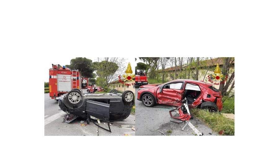 Le auto coinvolte nell'incidente sull'Aurelia