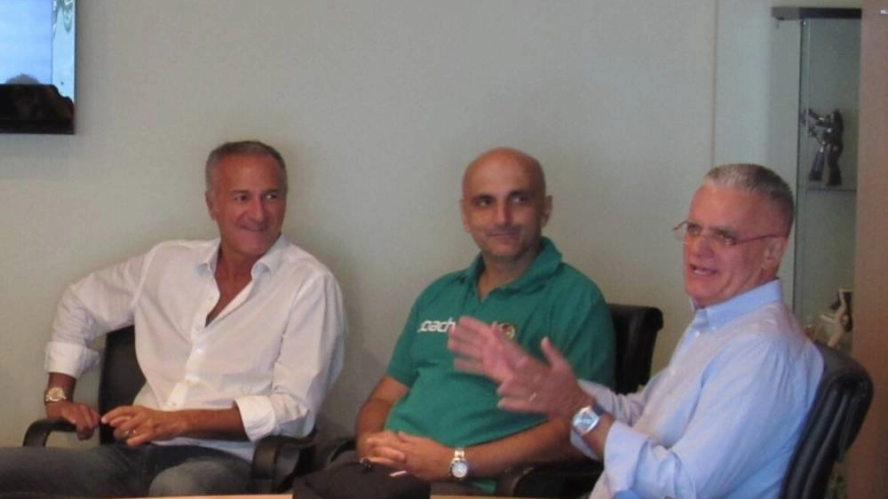 Il presidente Caramelli, coach Bertini e il ds Occupati