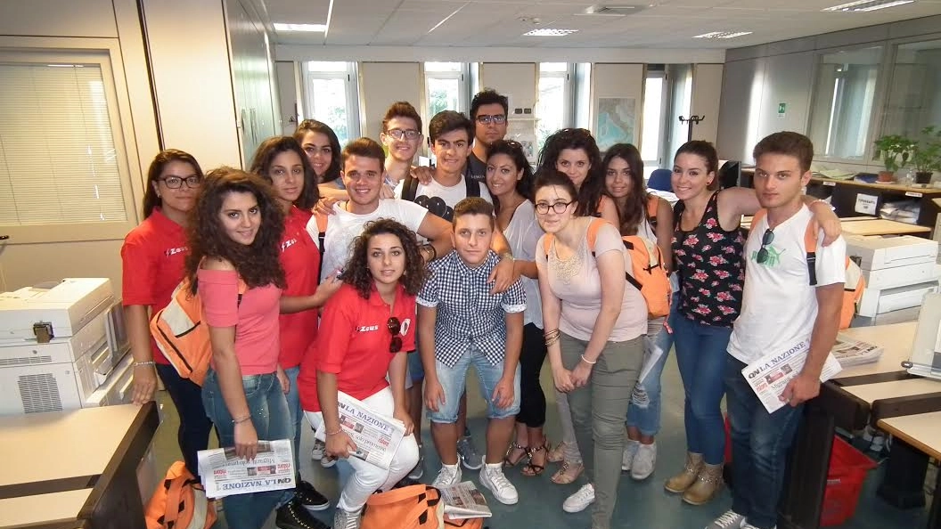 Il gruppo di studenti di Capua in visita a La Nazione
