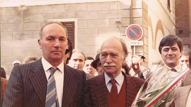 Roberto Tenerani con Giorgio Almirante