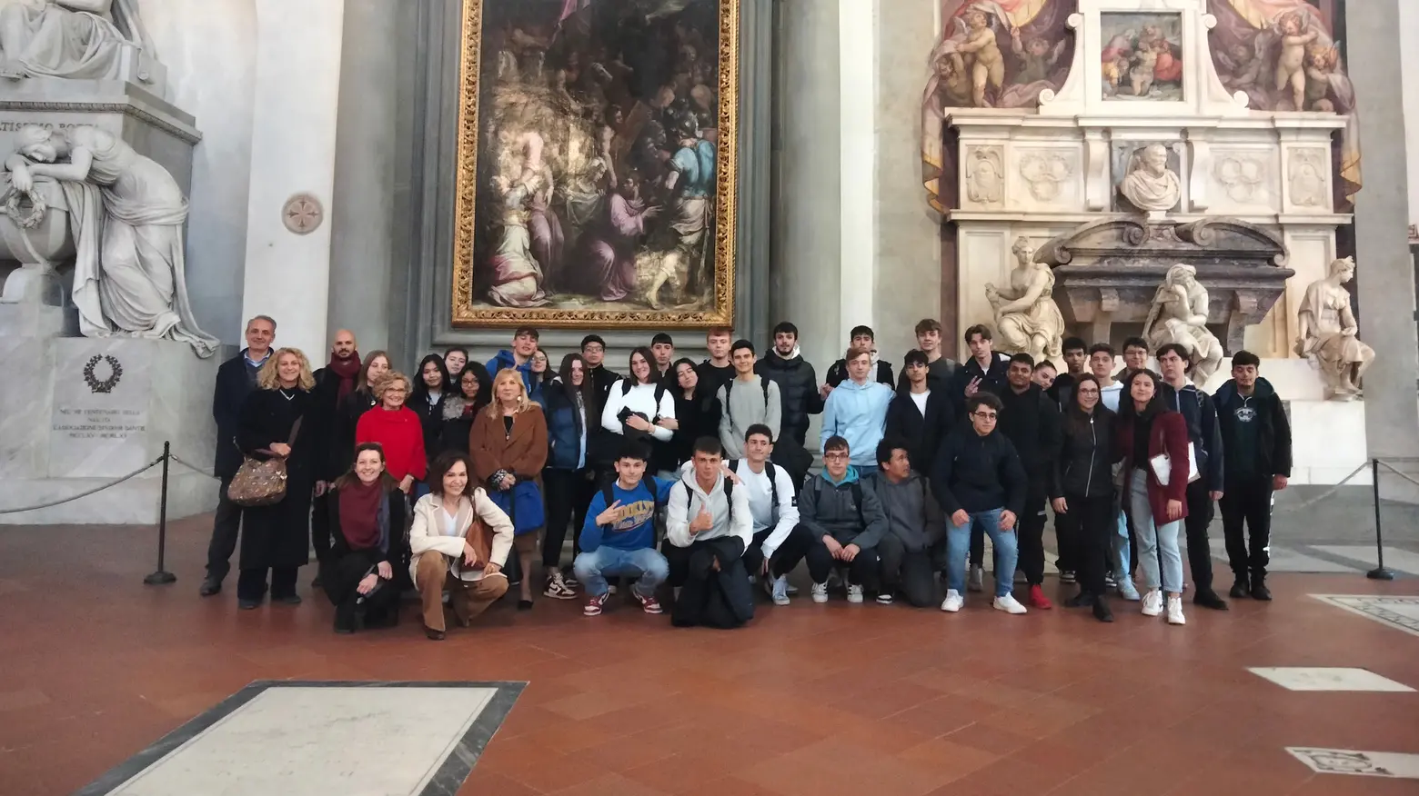 I ragazzi del "Duca D'Aosta" in visita alla tomba di Michelangelo