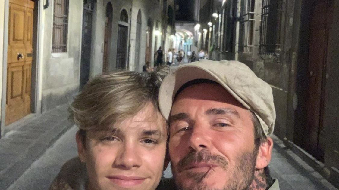 David Beckham con il figlio Romeo