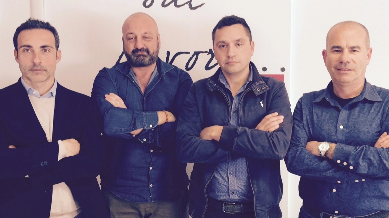 Da sinistra, Luca Comiti (Cgil), Mirko Talamone (Cisl), Marco Callegari (Uil) e Marco Furl