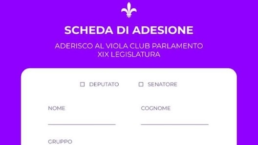 La scheda di adesione al Viola Club Montecitorio