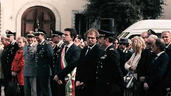 Il sindaco Dario Nardella e il sottosegretario Luca Lotti alle celebrazioni del 25 aprile a Firenze