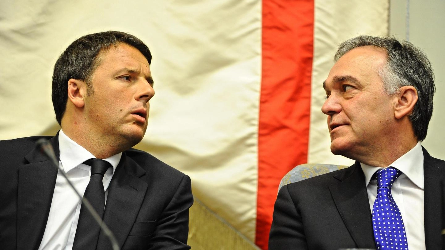 La sfida: Matteo Renzi ed Enrico Rossi (Ansa)