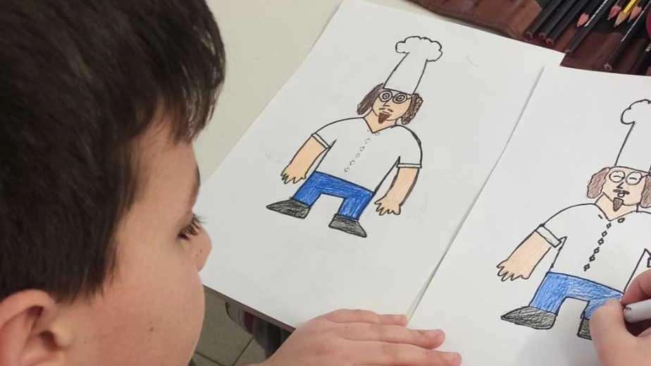 Bimbi fumettisti all’opera Bimbi fumettisti all’opera