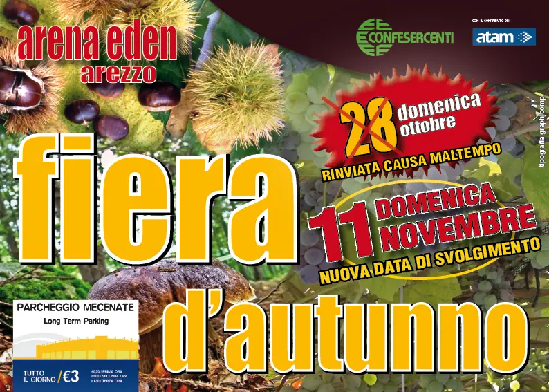 La Fiera d'Autunno slitta a domenica 11 novembre