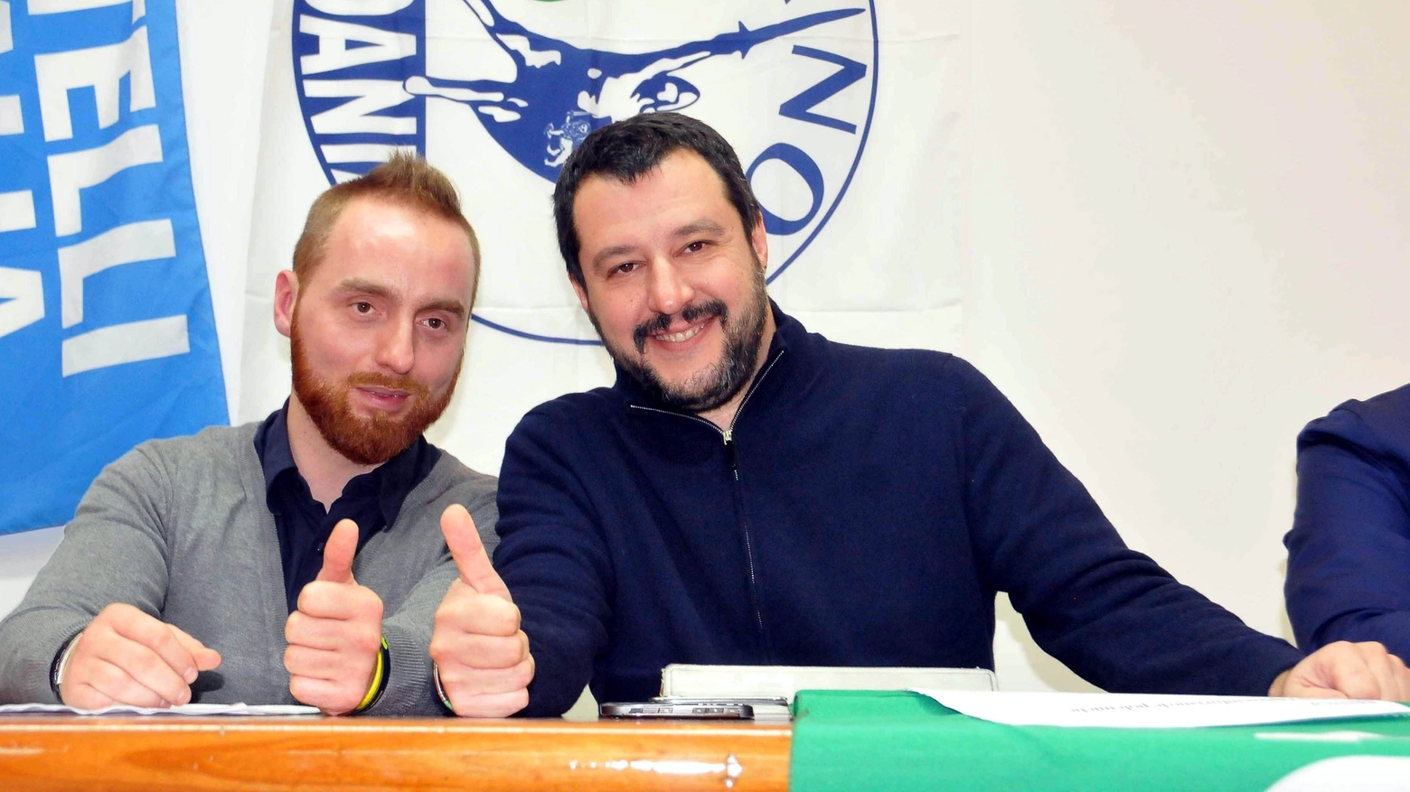 Andrea Cella con Matteo Salvini