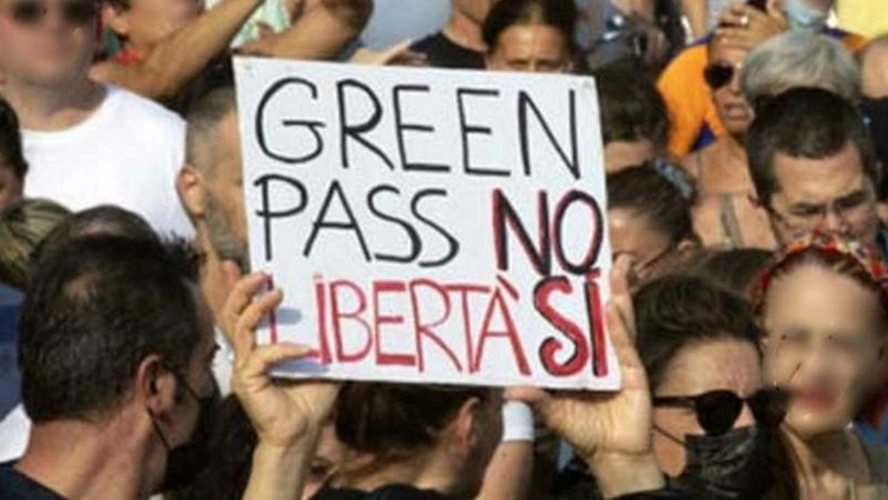 Una manifestazione No green pass (immagine di repertorio)