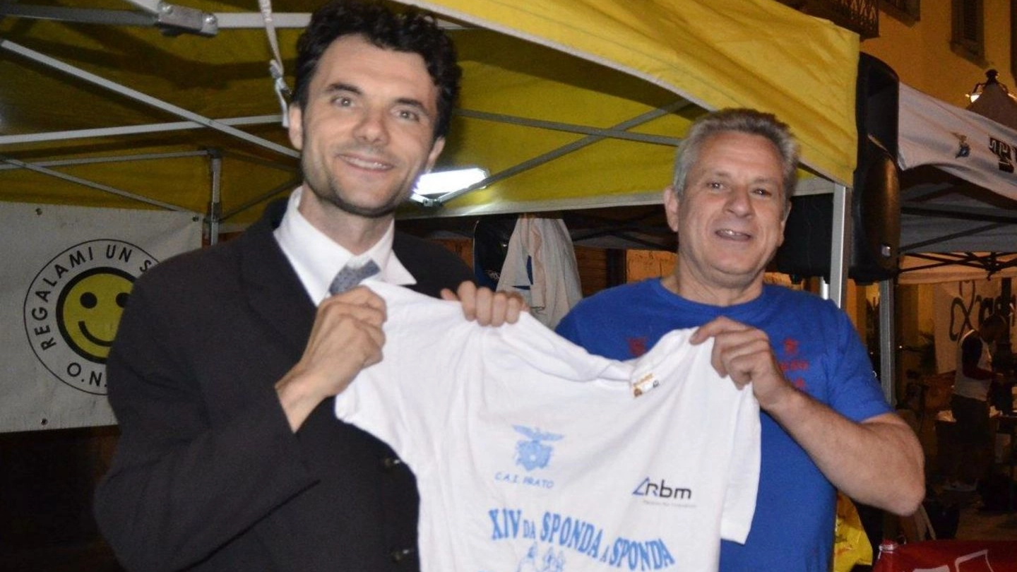Fiorenzo Gei insieme al sindaco Biffoni nel settembre del 2014 