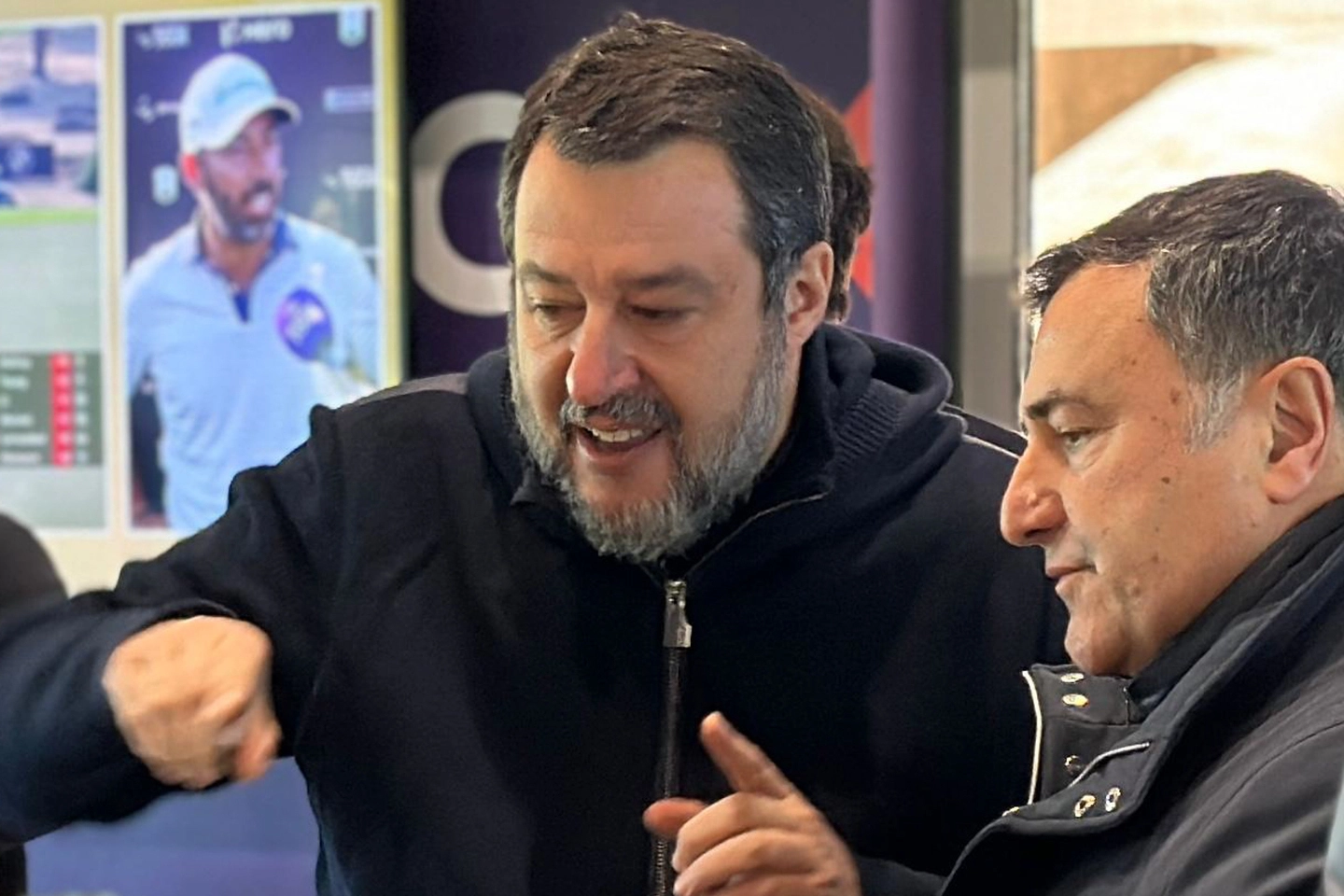 Il direttore generale della Fiorentina Joe Barone con il vicepremier Matteo Salvini (foto Germogli)