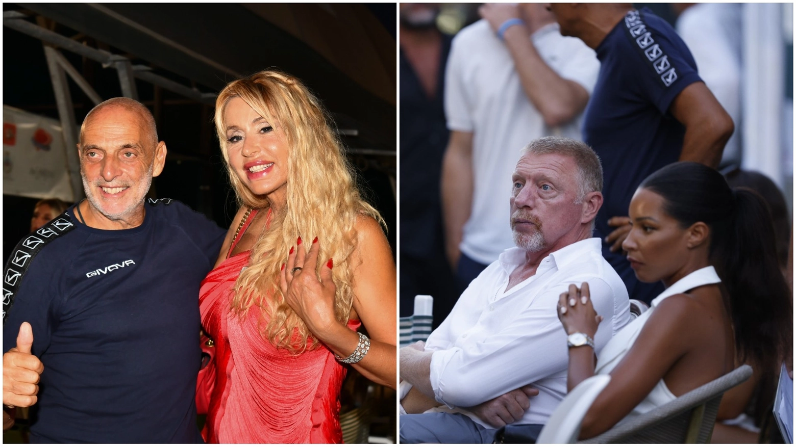 Paolo Brosio, Valeria Marini e Boris Becker a Forte dei Marmi