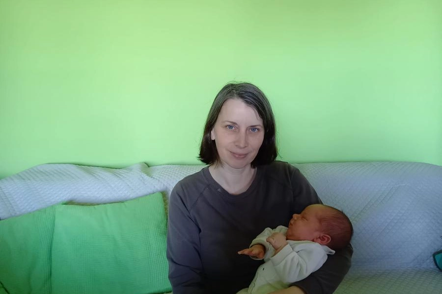 Annalena con il piccolo Erik