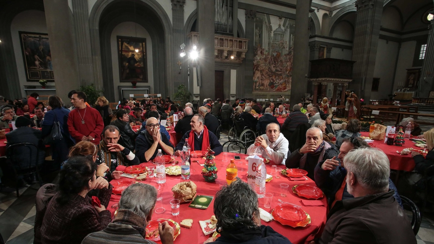 Pranzo di Natale della Comunità di S. Egidio in San Lorenzo (foto Cabras/New PressPhoto)