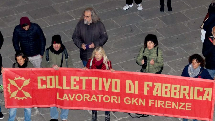 Una protesta dei lavoratori dell’ex Gkn