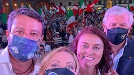 Settembre 2020, i leader del centrodestra all'ultima manifestazione pre voto toscano