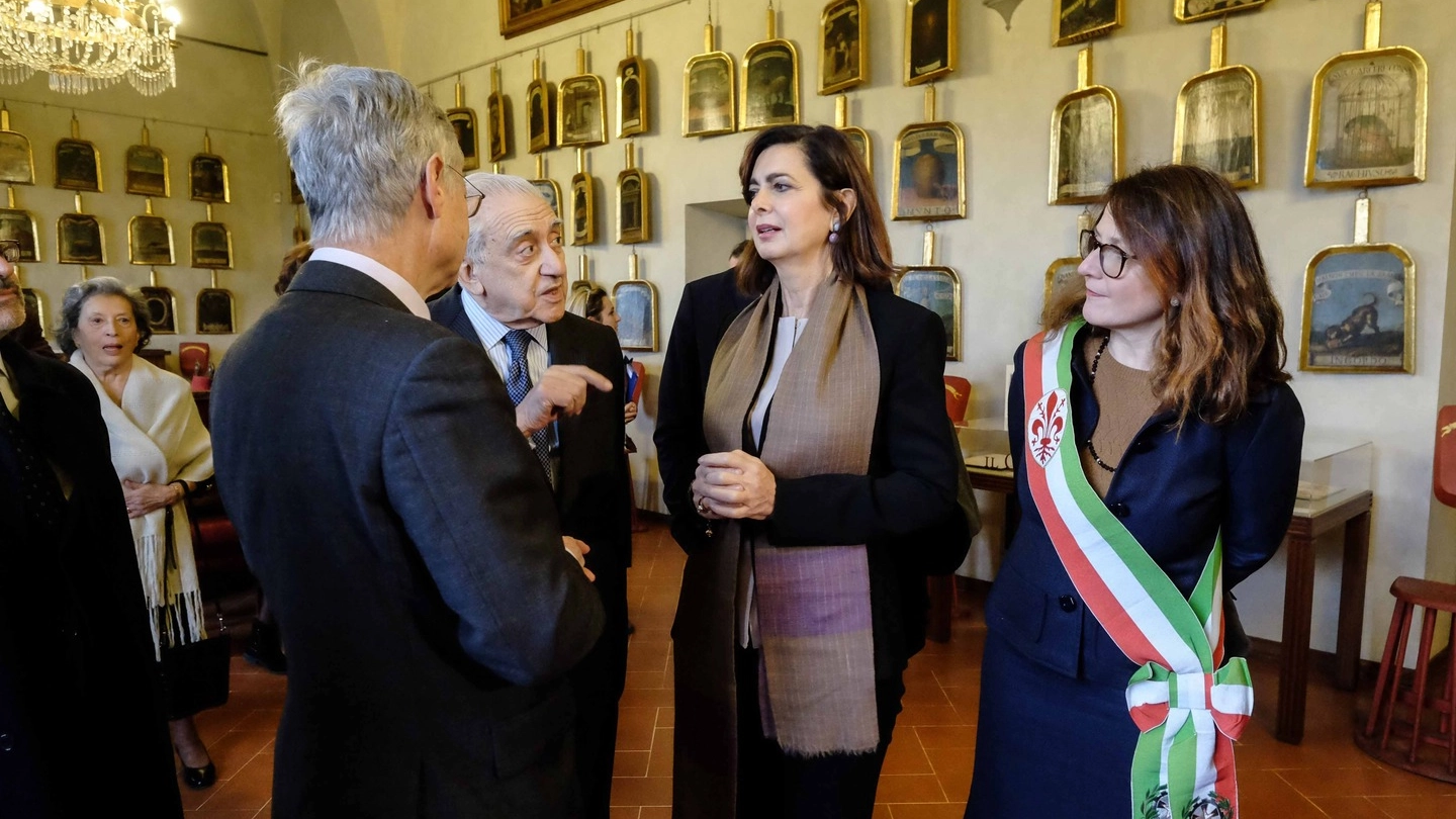 Laura Boldrini in visita all'Accademia della Crusca (New Press Photo)