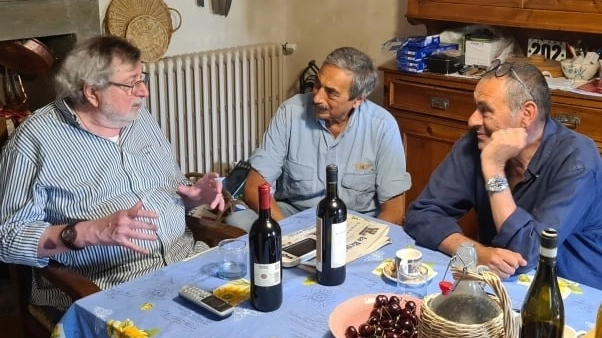 Francesco Guccini con Maurizio Sarri e Marino Bartoletti