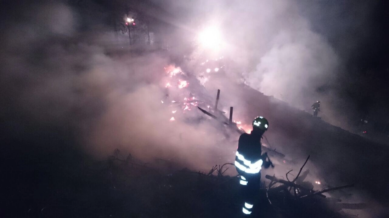 L'incendio a Marradi (Foto Vigili del fuoco)