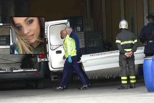 Il luogo della tragedia. Nel riquadro, Luana D'Orazio
