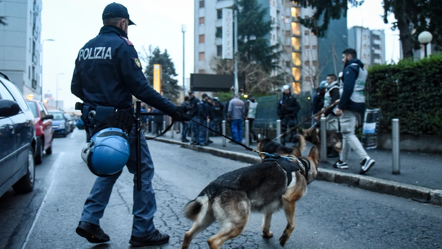 Controlli antidroga della polizia con l’ausilio di cani  (foto di repertorio)
