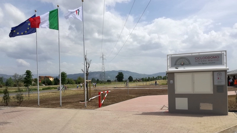 L'ingresso del ciclodromo Alfredo Martrini a POnte Buggianese