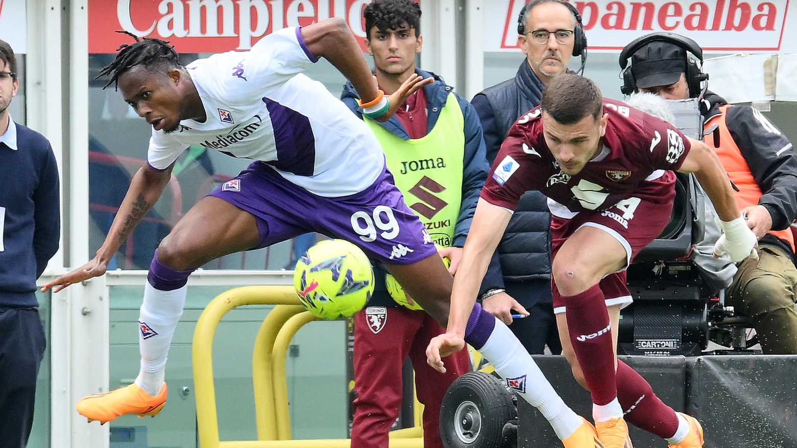 Torino-Fiorentina, un'azione di gioco
