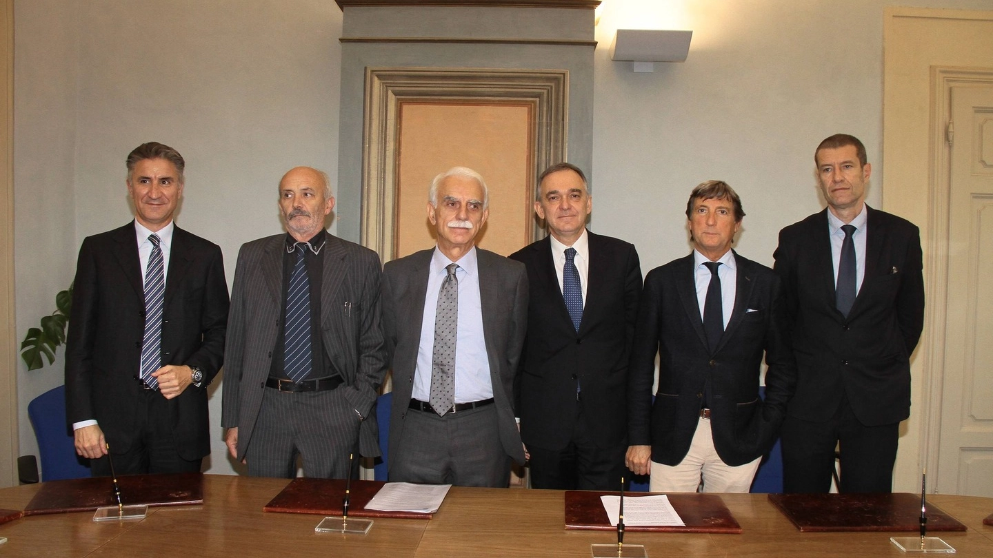 Da sinistra Angelucci, Buffoni, Messeri, Rossi, Zubbani e Volpi (Pressphoto)