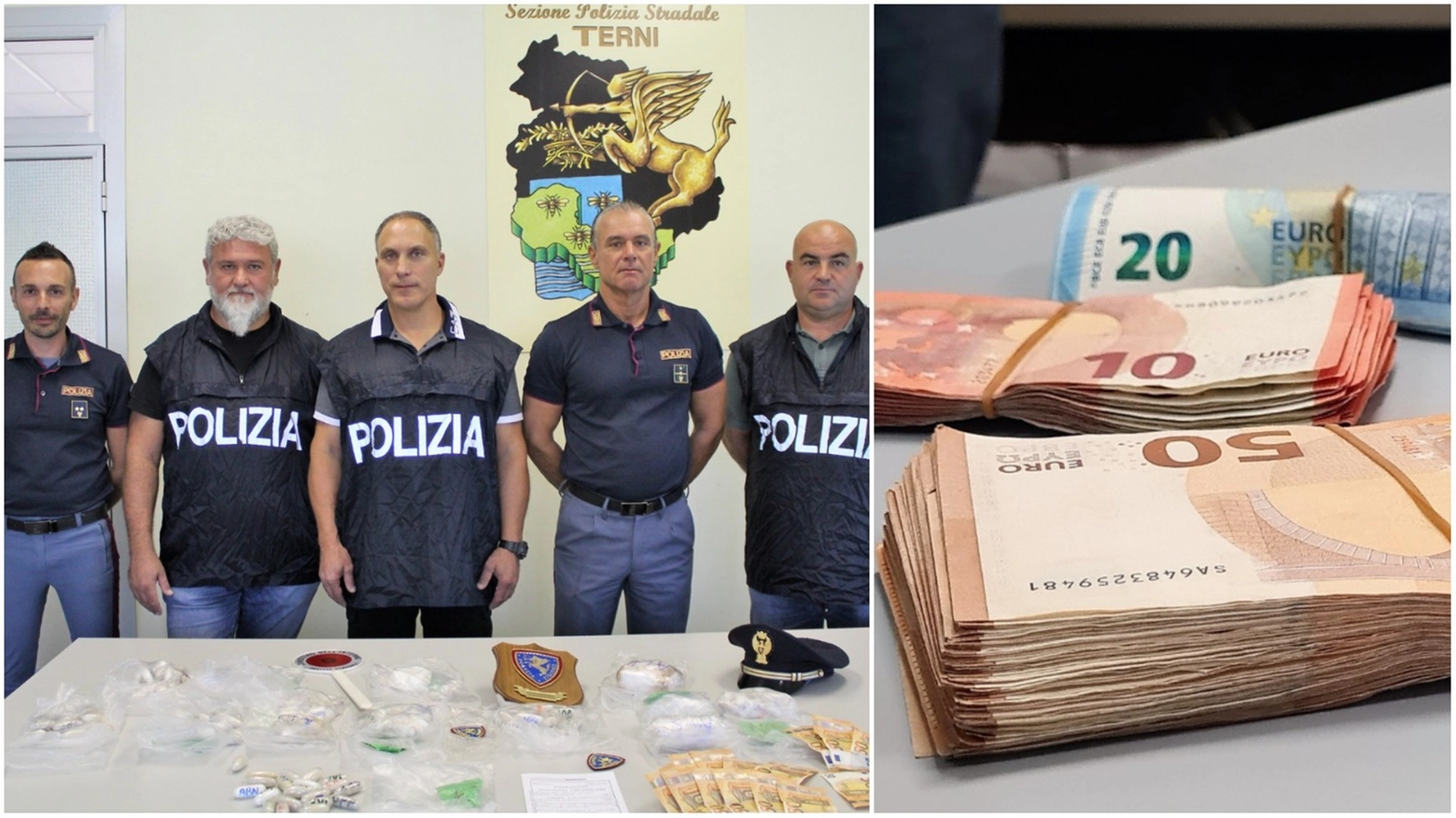 L'operazione è stata condotta dalla polizia stradale di Terni L'operazione è stata condotta dalla polizia stradale di Terni