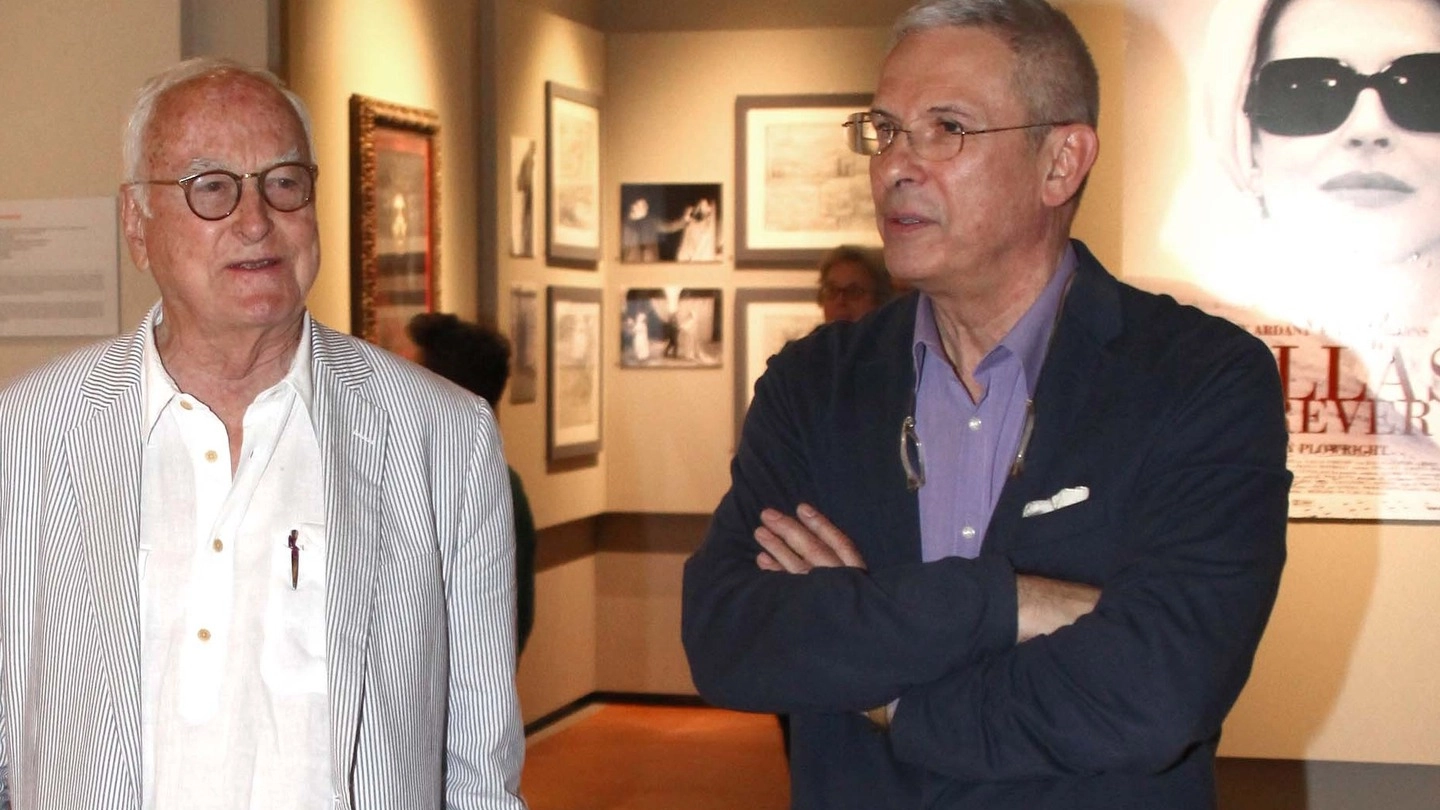 James Ivory con Pippo Zeffirelli in visita al Fondazione