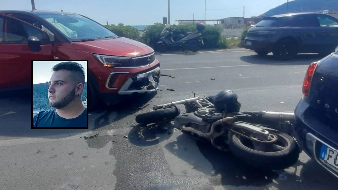 Il luogo dell'incidente e nel riquadro Emanuele Arcolini