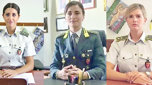 Il capitano Roberta Schiavulli, Il capitano Silvia Patrizi, il tenente Lorenza Monetta   