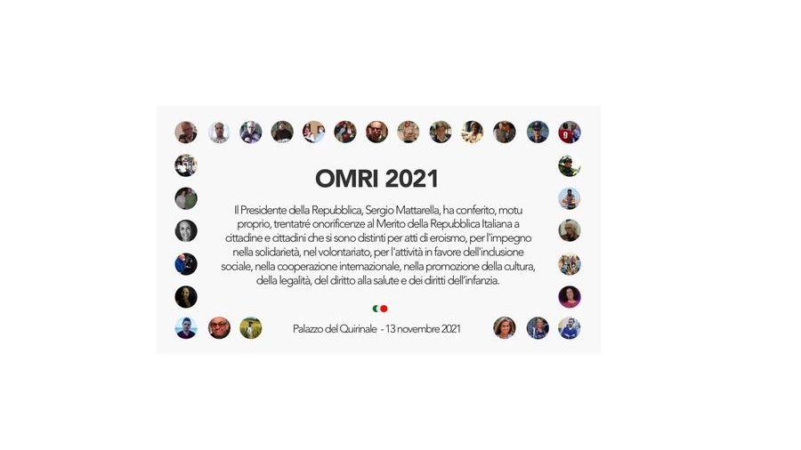 Gli 'esempi civili' insigniti dal Presidente Mattarella (Twitter @Quirinale)