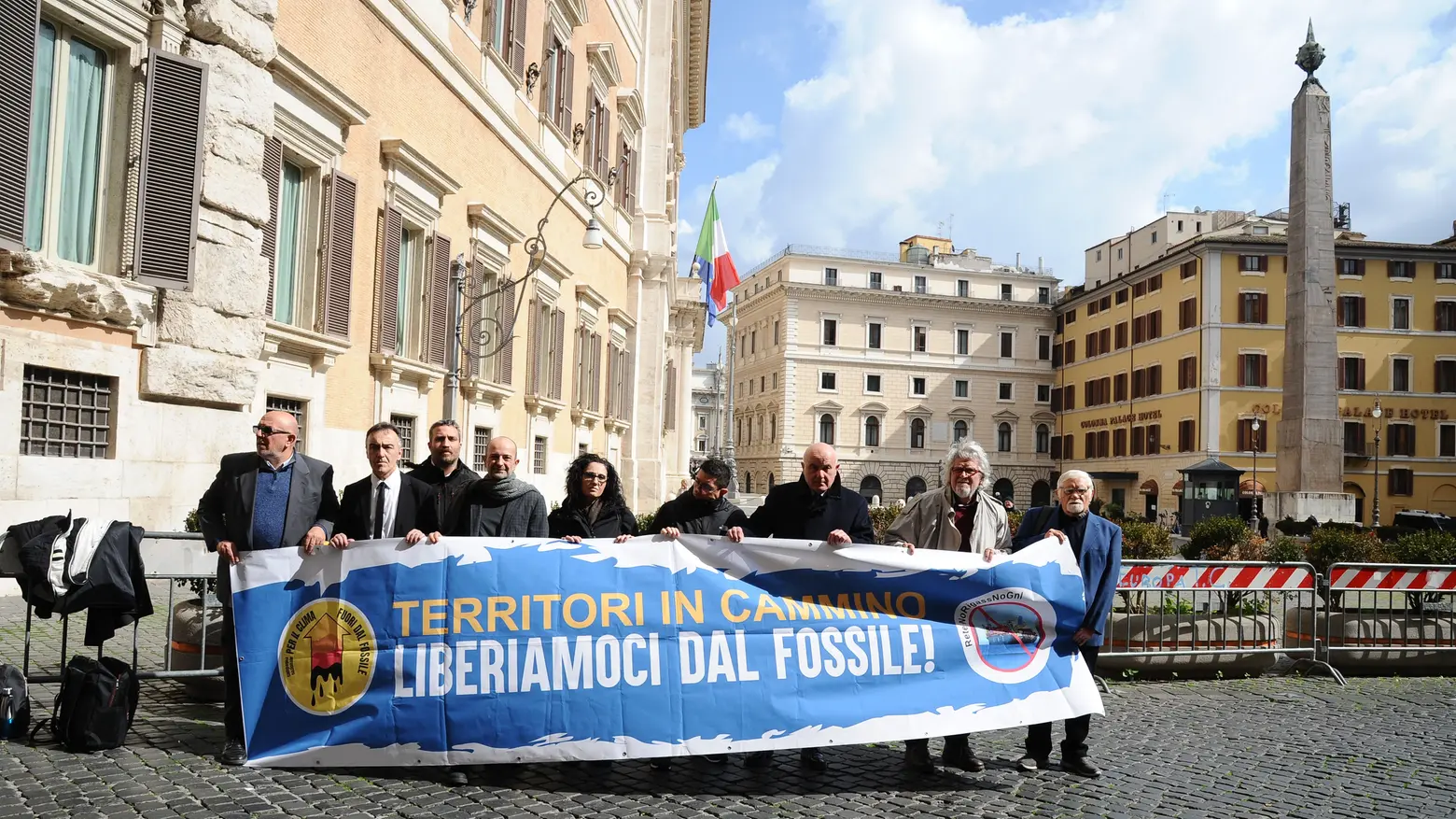 La presentazione a Roma dei comitati contro il rigassificatore (Foto Imagoeconomica)