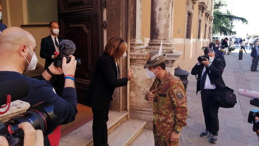 Il generale Francesco Paolo Figliuolo in visita a Perugia per l'emergenza Covid