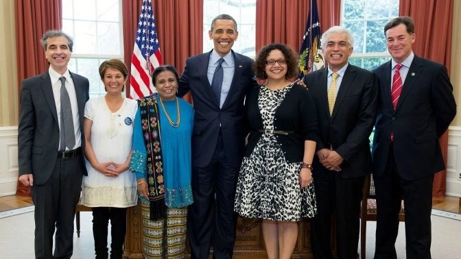 Ercolini (a sinistra) insieme al presidente degli Usa Barack Obama