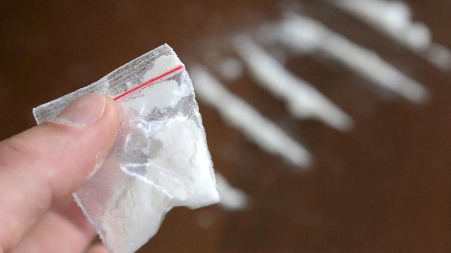 Una busta di cocaina