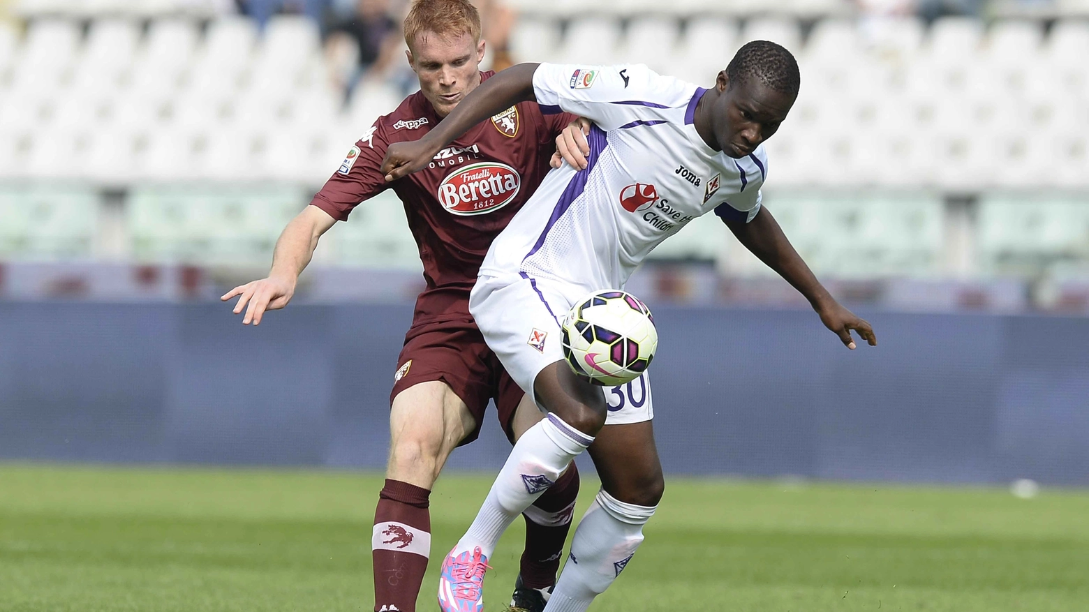 Babacar in primo piano in un momento del match Torino-Fiorentina (La Presse)