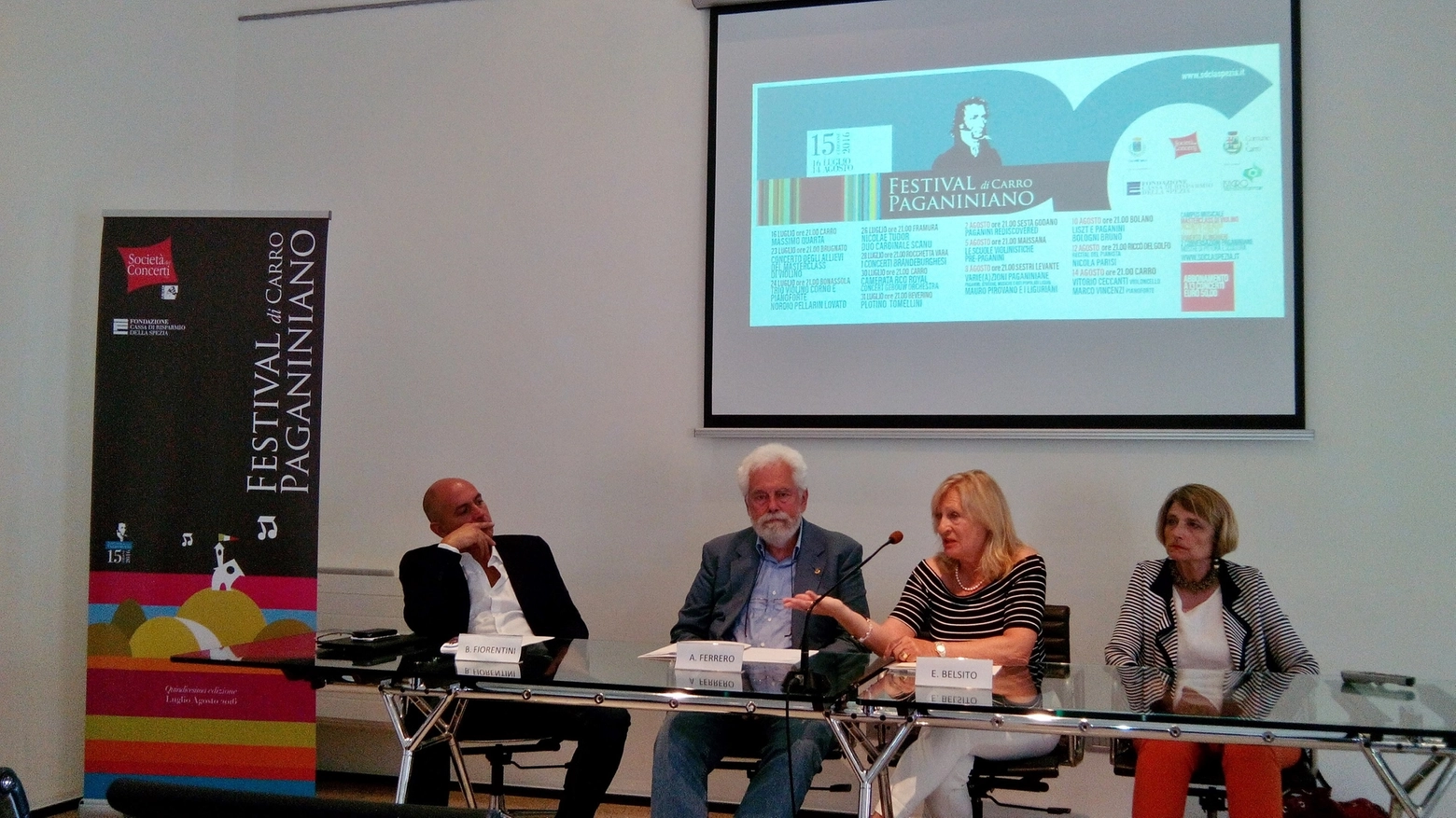 Presentazione in Fondazione Carispezia: da sinistra Fiorentini, Ferrero, Belsito e Amari