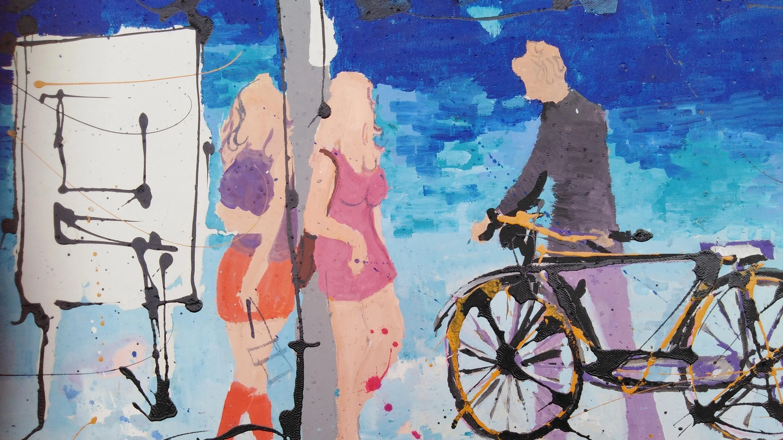 L’uomo con la bicicletta a mano Il quadro di Tomei celebra i ciclisti L’uomo con la bicicletta a mano Il quadro di Tomei celebra i ciclisti