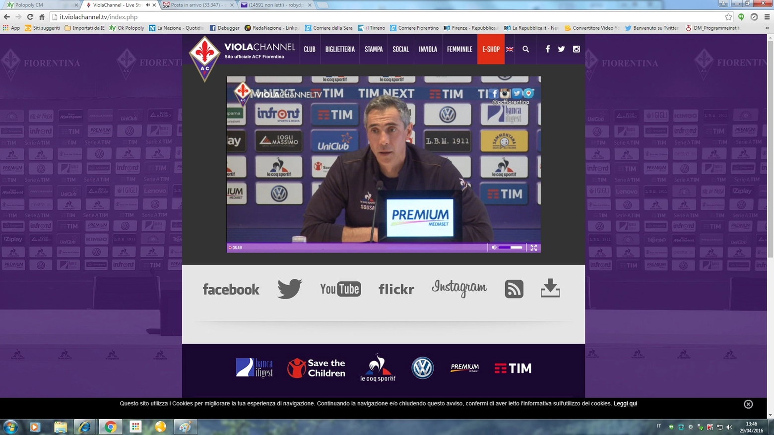 Paulo Sousa durante la conferenza stampa prima di Chievo-Fiorentina