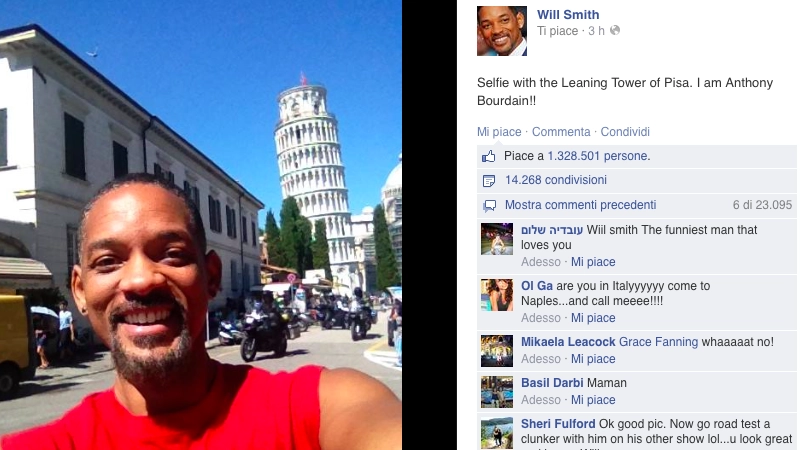 Will Smith e il suo post a Pisa