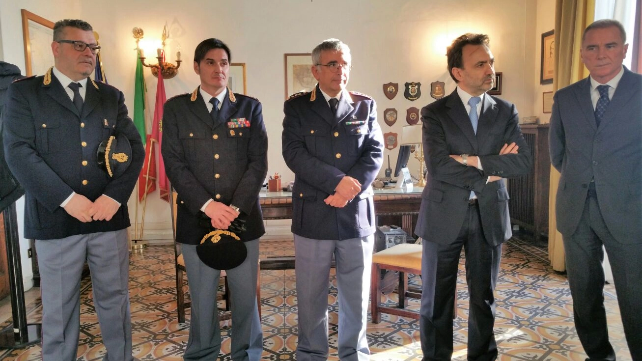Da sinistra, De Servi, Tangorra, Pasquariello e il questore Giuliano
