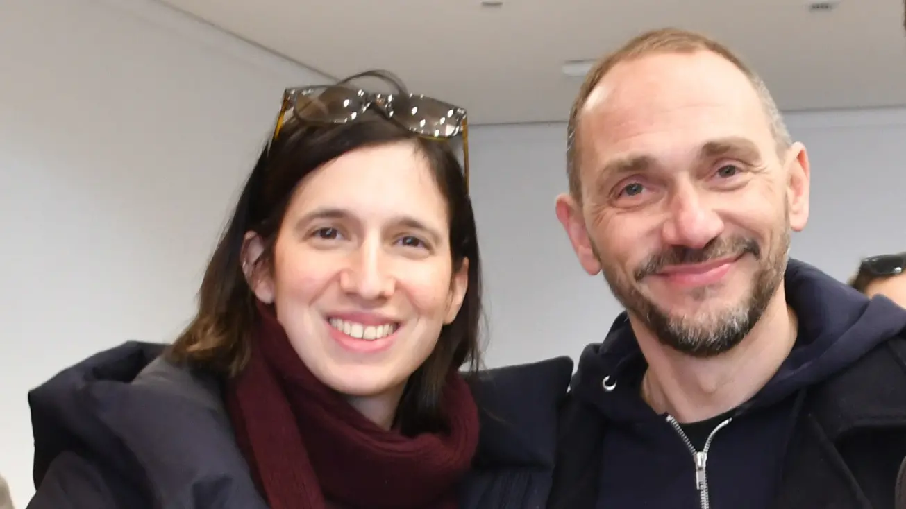 La segretaria nazionale Pd Elly Schlein con la guida dem toscana Emiliano Fossi