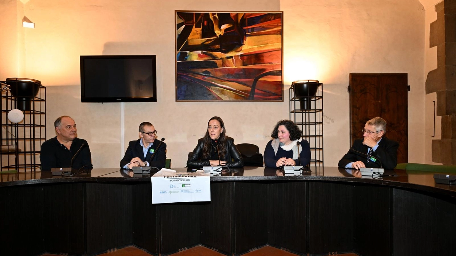 Un momento della conferenza stampa a Palazzo Vecchio 