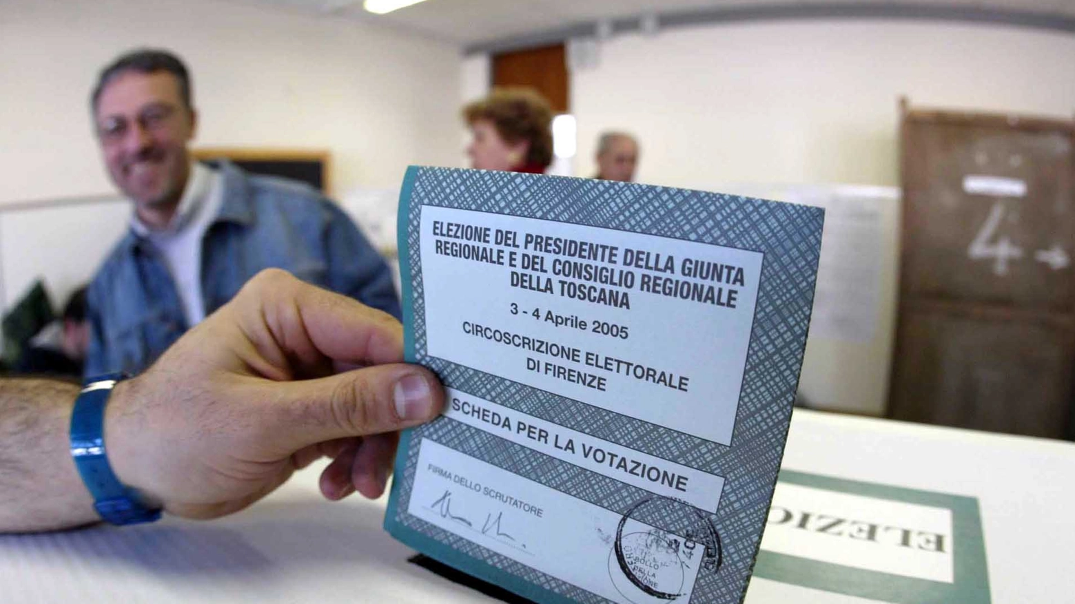 La scheda di una precedente tornata elettorale in Toscana 