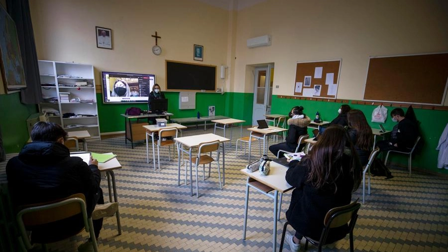 Una classe rientrata oggi nell'Istituto Pio IX Aventino di Roma