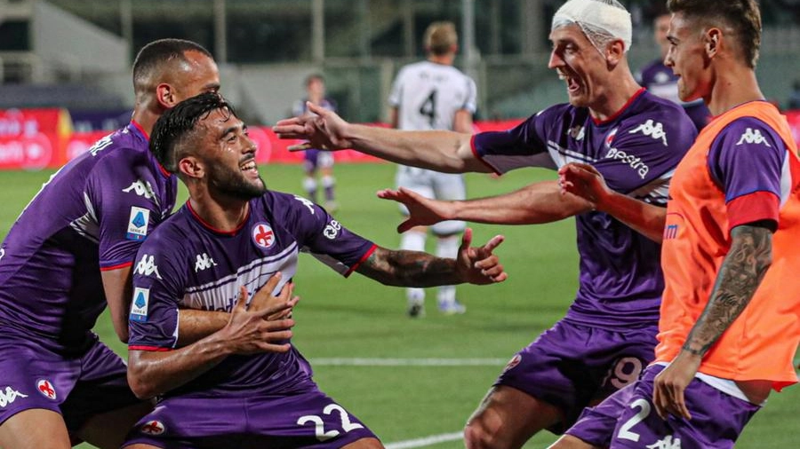 Fiorentina-Juventus: esultanza viola (Foto Germogli)