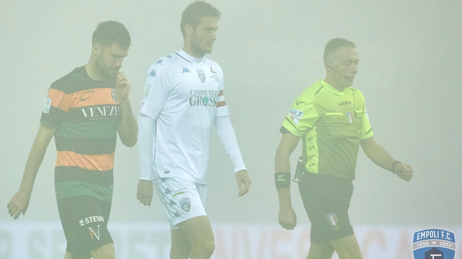 Nebbia allo stadio, Venezia-Empoli sospesa (Dal profilo Fb dell'Empoli)